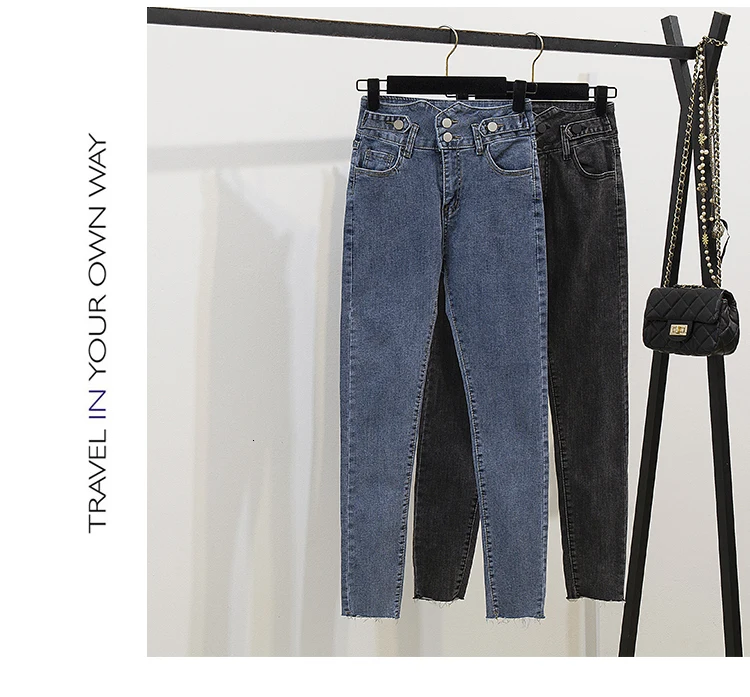 Женские джинсовые штаны, комплект одежды, длинный рукав, o-образный вырез, полосатый вязаный свитер+ джинсы с высокой талией, брюки, комплект из двух предметов,, женская одежда
