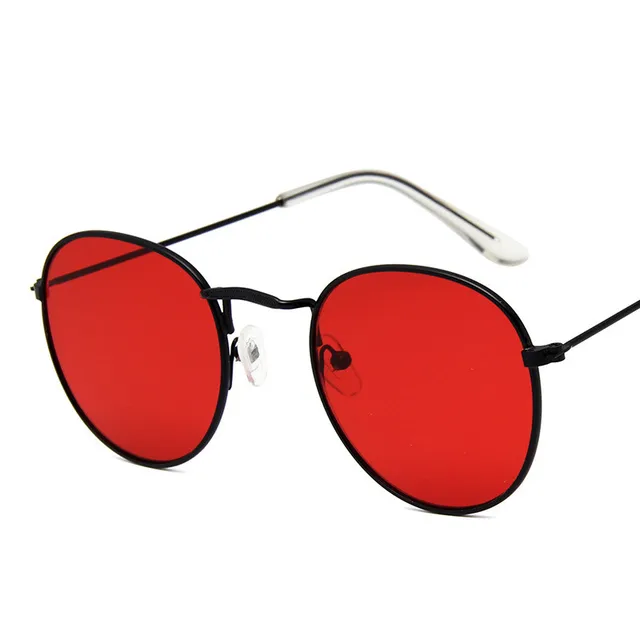LeonLion 2021 Fashion Retro Sunglasses Men Round Vintage Glasses for Men/Women Luxury Sunglasses Men Small Lunette Soleil Homme BlackRed