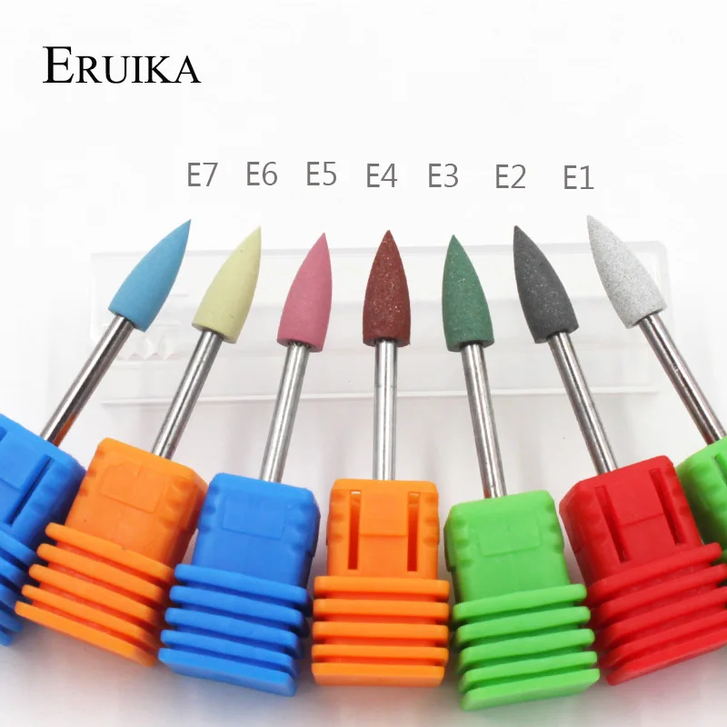 ERUIKA 1PC Bullet Head Rubber Silicon Nail Drills Bit Flexible Polisher Manicure Machine Nail Accessories Nail File Polish Tools 2