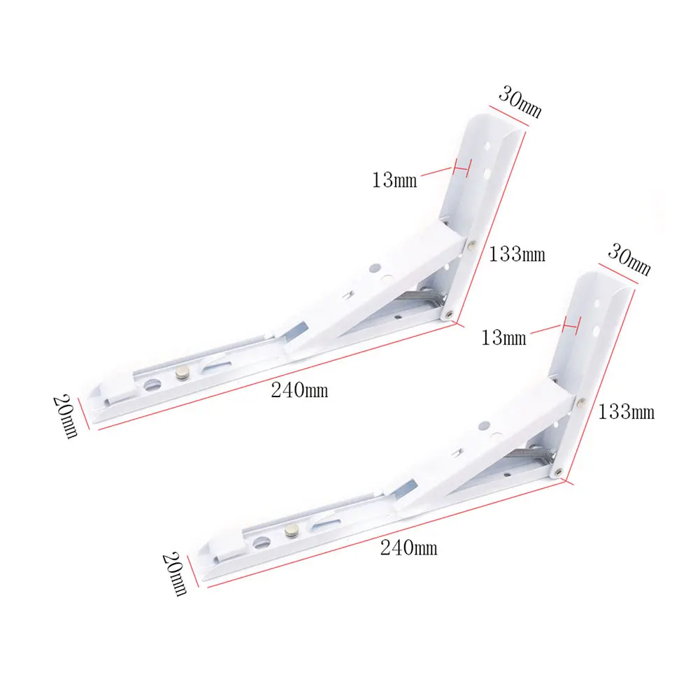 1 Pair Stainless Steel Folding Table Bracket Shelf Bench Heavy Duty 75KG Load L9#2 - Цвет: 240x133x30mm
