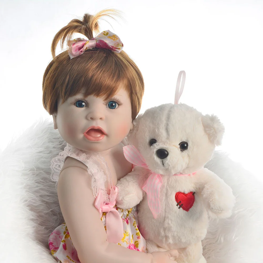 

Reborn Baby Dolls 57CM Full Silicone Reborn Baby Girl Realistic Get Surprising Funny Face Babe Doll Gift Toy for Kids Playmates