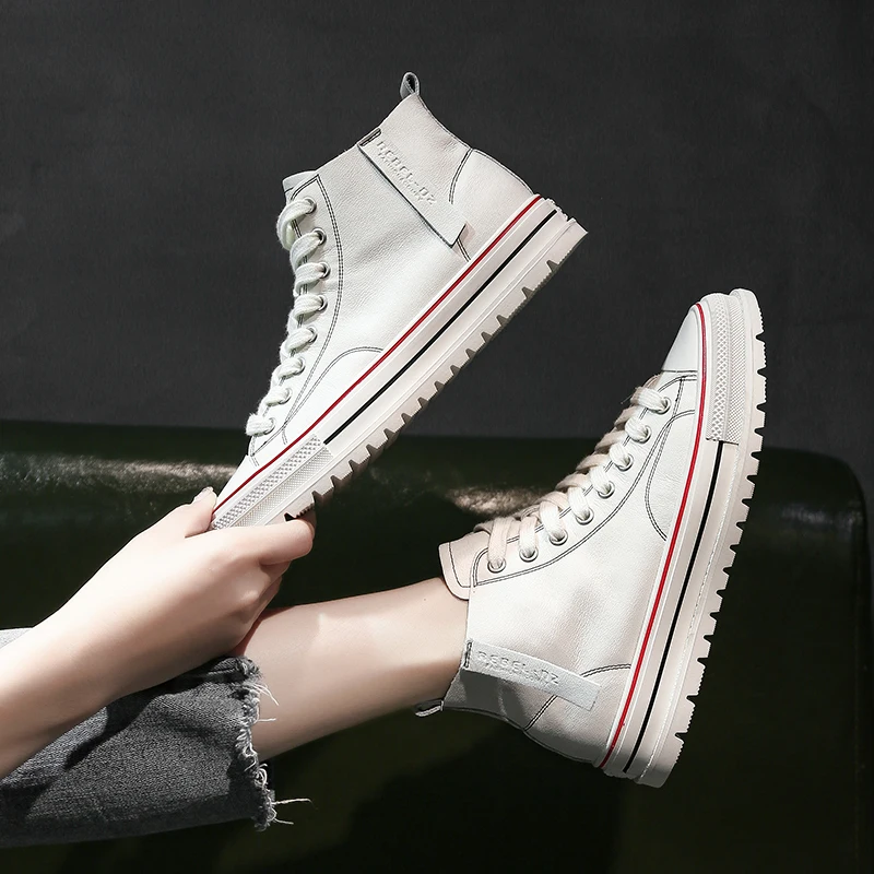 HKJL Martin boots female summer and autumn new high-end thick bottom increased ventilation student board shoes tide Z122