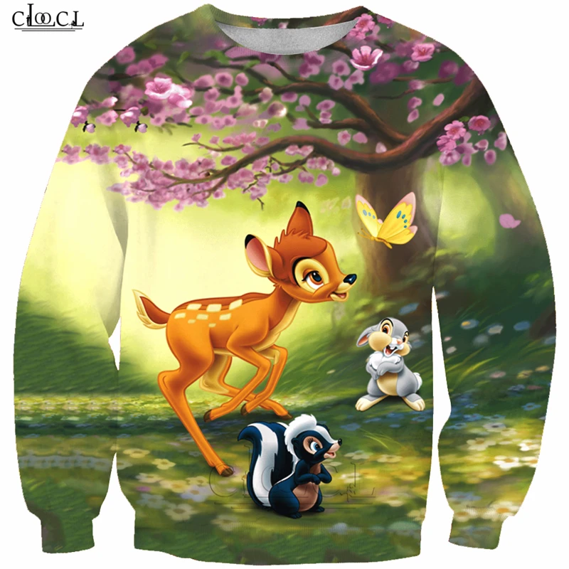 

Bambi Deer Cartoon 3D Printed Men Sweatshirt Harajuku Pullovers Fashion Autumn Casual Streetwear Unisex Tracksuit Tops B165
