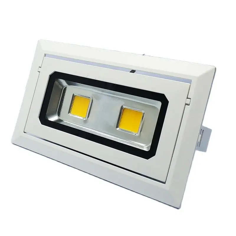 고품질 사각 LED 다운라이트, COB 각도 회전 실내 LED 투광 조명 AC85-265V, 40W