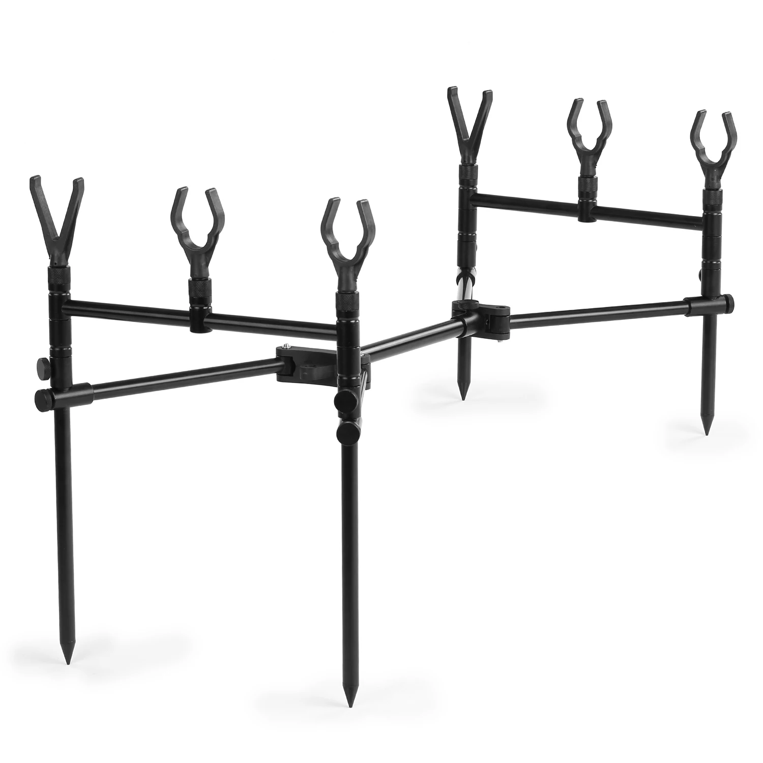 

Hot New Detachable Fishing Rod Stand Buzz Bar Pole Rest Head Folding Retractable Reservoir Fishing Rod Holder with Carry Bag