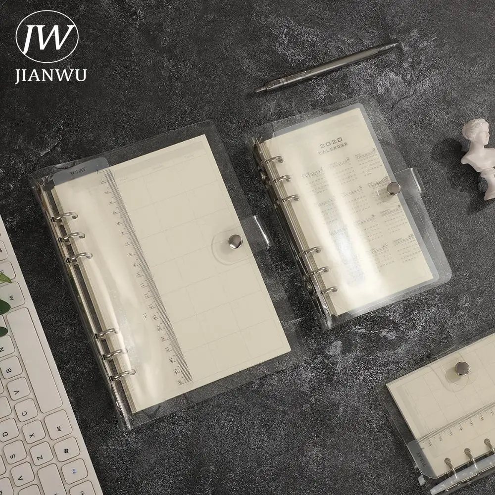 JIANWU A5/A6/A7 Soft Ruler Binder Accessories Loose Leaf Transparent Ruler Measuring Tools Kawaii Stationery For School Supplies drawing ruler