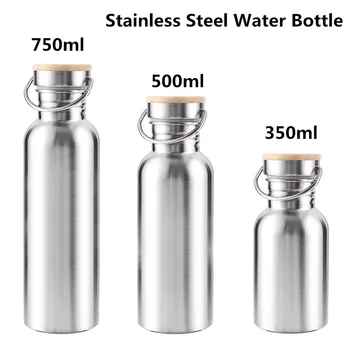 

Portable Stainless Steel Water Bottle 350/500/750ml Large Capacity Leak-Proof Water Bottle Lid for Outdoor Camping Cycling Sport