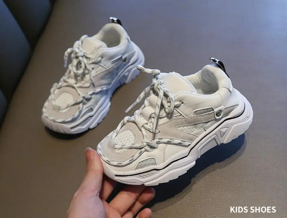 Детская обувь спортивные кеды для мальчиков из натуральной кожи для маленьких девочек повседневные теннисные кроссовки Брендовая детская корзина fille кроссовки