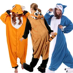 Комбинезон ночное для взрослых, мультяшное животное костюм унисекс Onesie пижамы костюмы Хэллоуин кугуруми косплэй