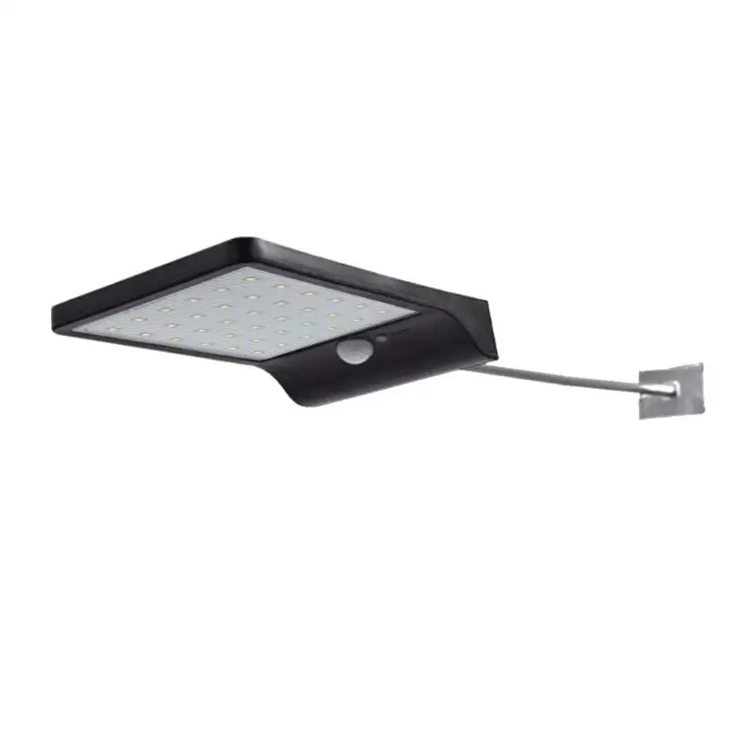 48LED Открытый Солнечный настенный светильник с полюсом IP65 водонепроницаемый датчик движения лампа - Испускаемый цвет: Black