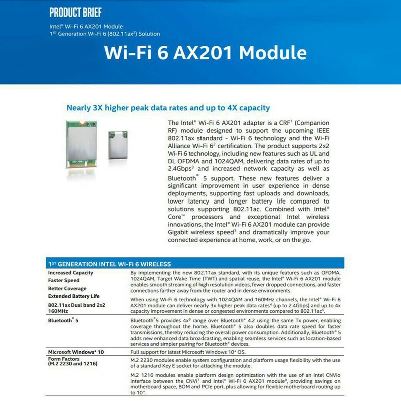 Двухдиапазонный 2,4 Гбит/с беспроводной адаптер для Intel Ax201 Ax201NGW NGFF 802.11Ac/AxM.2 ключ E Wifi BT 5,0 сетевая карта с антеннами