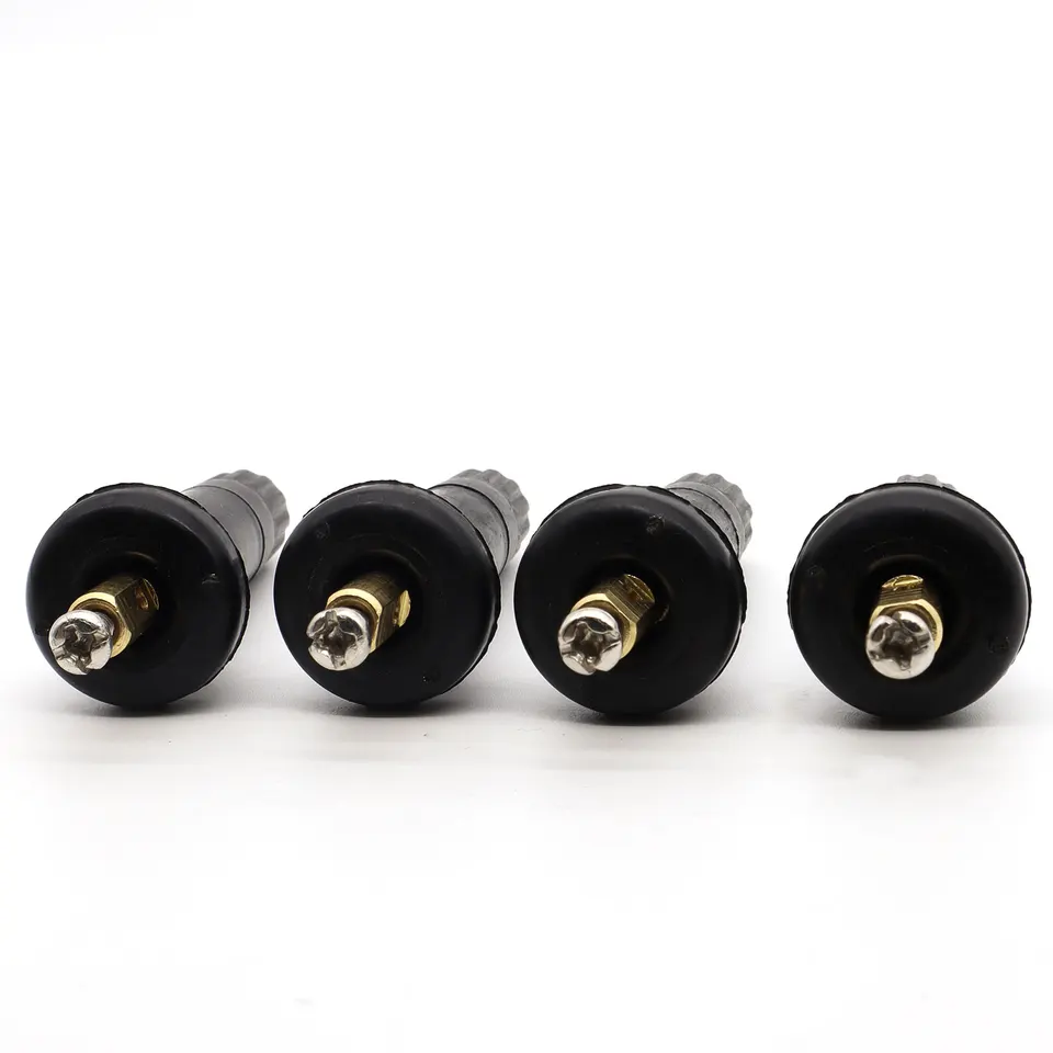 4 Tiges De Valve Pour Capteur Pression Pneus - Caoutchouc Et Métal - Remplacement étanche - Compatible Avec Systèmes TPMS