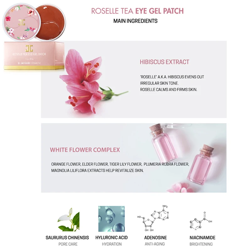 Oringal Корея маска для глаз JAYJUN Зеленый чай/Roselle гидрогель гель для глаз патч под маска для глаз 60 шт