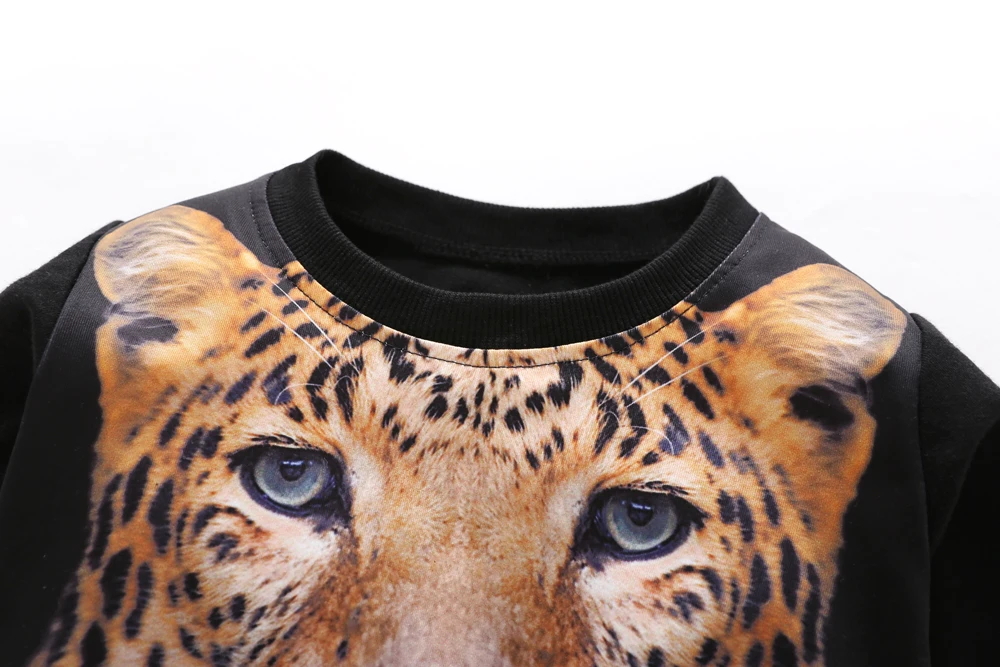 Осенняя одежда для маленьких мальчиков хлопковый пуловер с длинными рукавами и 3D принтом тигра пальто+ штаны, 2 предмета, детский спортивный костюм для мальчиков, комплект одежды