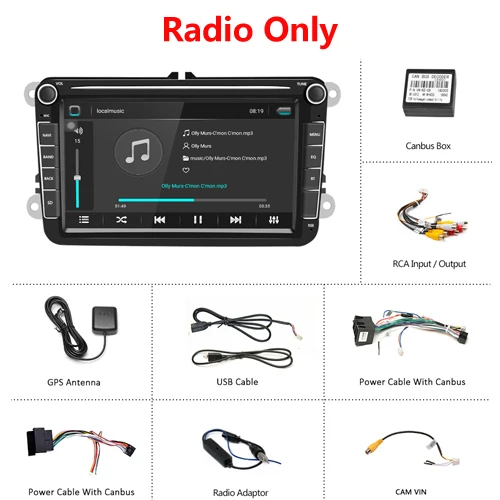 Radio Only AMPrime Android 2 din CarDVD мультимедийный плеер gps навигация wifi Авторадио Mirrorlink USB FM стерео с задней камерой - Цвет: Radio Only