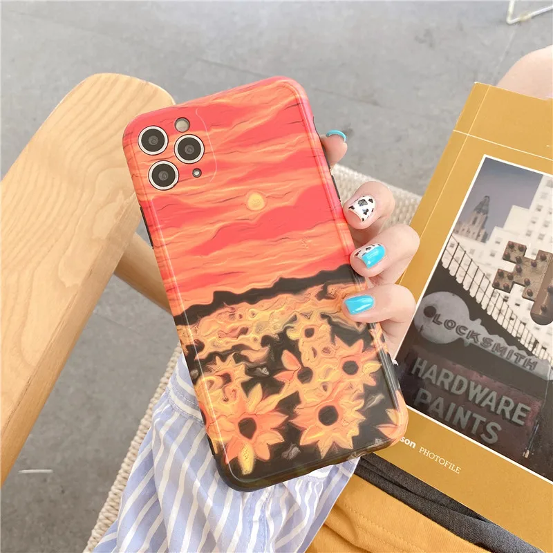 Чехол для телефона Comely с изображением цветов заката чехол iPhone 11 Pro Max 7 8 Plus SE 2020 X XR XS