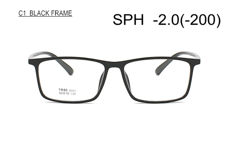 C1 (-2.0) SWOKENCE SPH-0,5 TO-6 TR90 оправа Очки для близорукости для женщин и мужчин бренд Расширенный большой размер очки по рецепту близорукие F118 - Цвет оправы: C1 (-2.0)