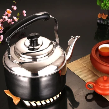 

Stainless Steel Kettle Whistling Tea Kettle Coffee Kitchen Stovetop Induction for for Home Kitchen Camping Picnic 4L