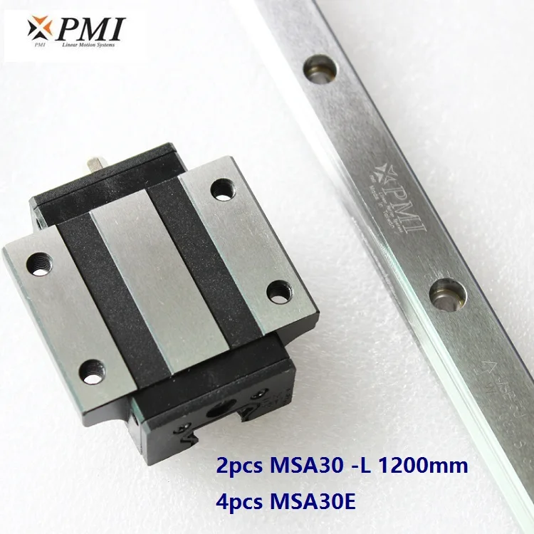 2шт Тайвань PMI MSA30-L 1200 мм линейная направляющая+ 4 шт. MSA30E фланцевые блоки каретки для ЧПУ