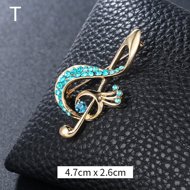 Elegant Musical Note Shape Brooches Fashion Luxurious Shiny Colorful Rhinestones Brooches Pins Clothes Accessories Gifts