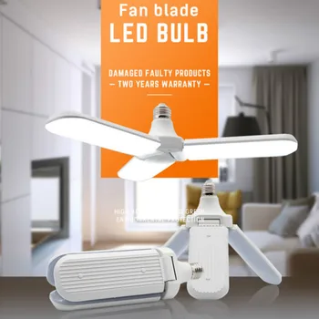 

New LED folding garage lamp three-leaf bubble lamp wide pressure high-light constant flow belt radar sensing bulb