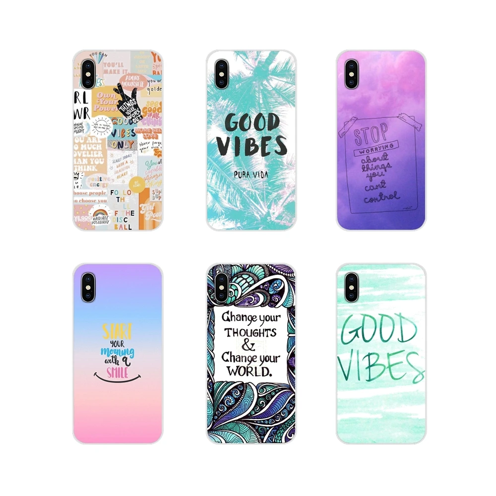 Accessories Phone Shell Cover Good Vibes Tumblr Quotes For Apple iPhone X  XR XS 11Pro MAX 4S 5S 5C SE 6S 7 8 Plus ipod touch 5 6|Half-wrapped Cases|  - AliExpress