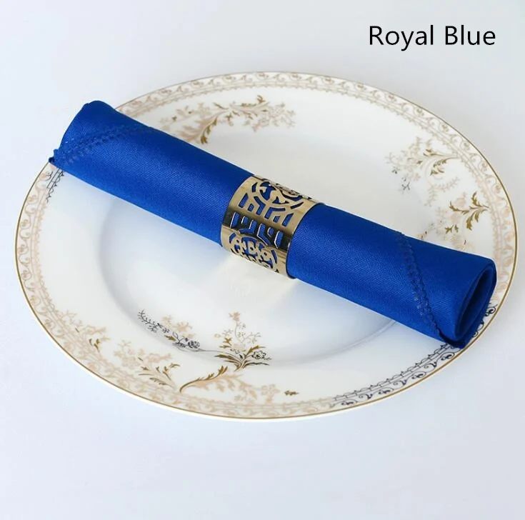 Royal Blue 4-Pack салфетка для стола, 21 цвет, 43x43 см Полиэстеровая салфетка для свадьбы отель украшение стола ресторана морщин пятен - Цвет: Royal Blue