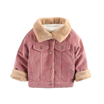 

2020 Baby Girls Winter Coats Fashion Casual Parkas Long Sleeve Warm Outerwear Kids Boys Corduroy Clothes Thick Suits 1-6Y