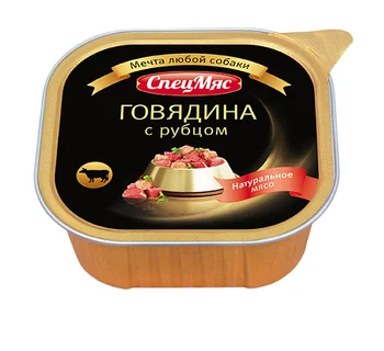 

ZOOGURMAN ZOOGURMAN SPETSMYAS for adult dogs with beef and tripe 300 gr