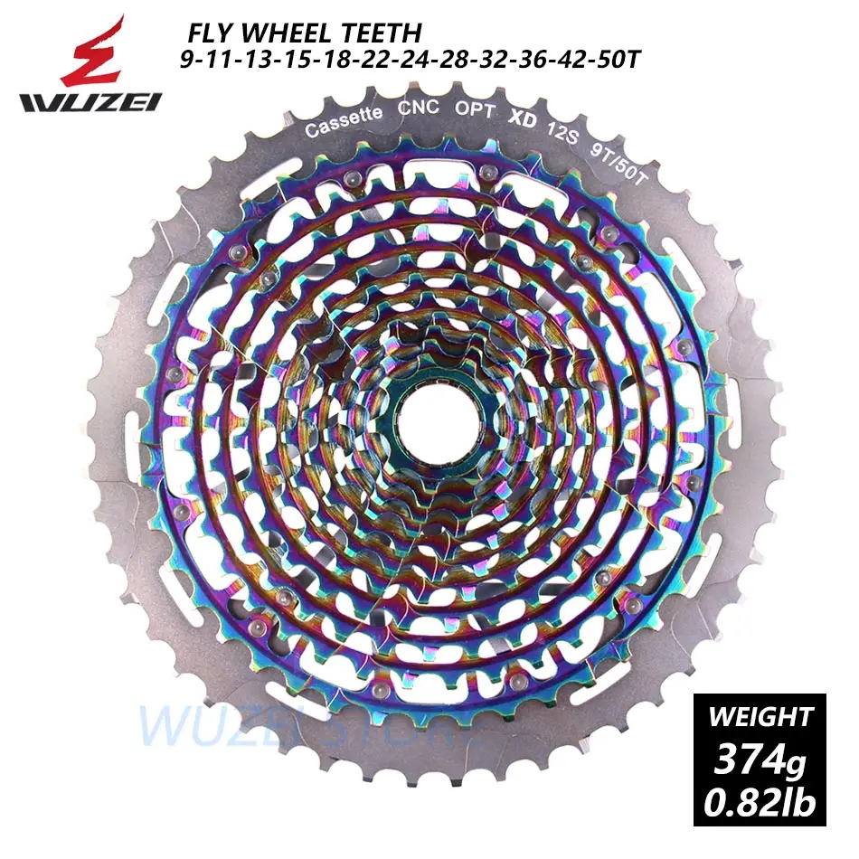 WUZEI MTB 11/12-speed 9-50T Кассетная лента конечная XD Кассетная лента Радуга 375 г кассета ультра-светильник 12S велосипед свободного хода