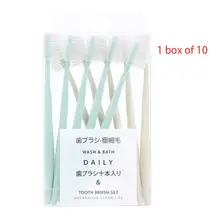10 шт./компл. минималистский взрослых Семья высшего качества зубная щетка с мягкой щетиной Макарон Цвет гигиены ротовой полости чистым инструментом с Головные уборы