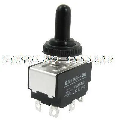 

3A/250VAC ON/Center OFF/ON Momentary DPDT Mini Toggle Switch w Waterproof Cover
