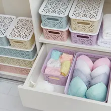 Kitchen Organizer Clothes Toys Storage Container Creative Plastic Desktop Hollow Storage Basket Underwear Storage Box