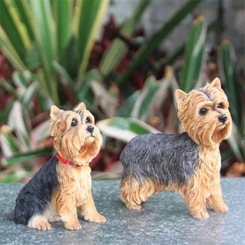 

YORKSHIRE TERRIER ART SCULPTURE SIMULATED ANIMAL DOG FIGURINES MINI HANDICRAFTS RESIN CRAFT HOME DECORATION COLLECTION R4798