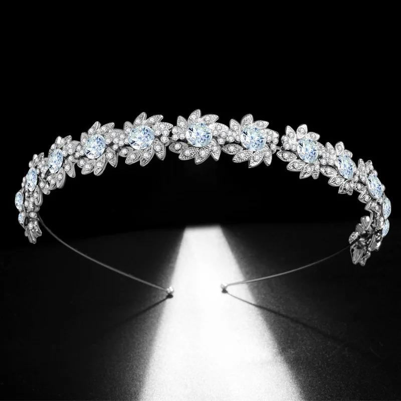 

Floralbride Stunning Alloy Rhinestone Crystal Bridal Tiara Princess Crown Wedding Hair Accessories Women Bridesmaids Jewelry