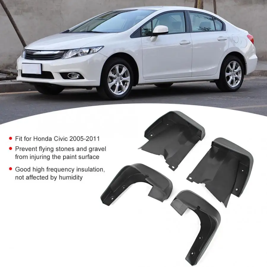 4 шт./компл. автомобильные крылья крыло клапаном гвардии, пригодный для Honda Civic 2005 2006 2007 2008 2009 2010 2011 автомобиля fender Аксессуары