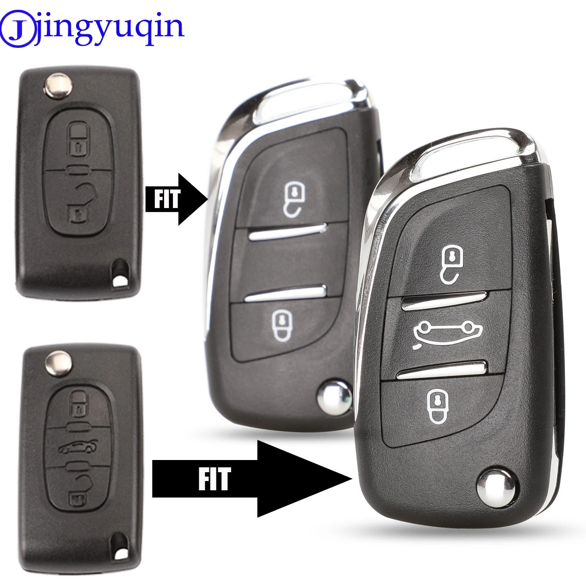 Модифицированный чехол для CITROEN C2/C3/C4/C5/C6 с двумя кнопками Peugeot 207/307/308/407/CE536 |