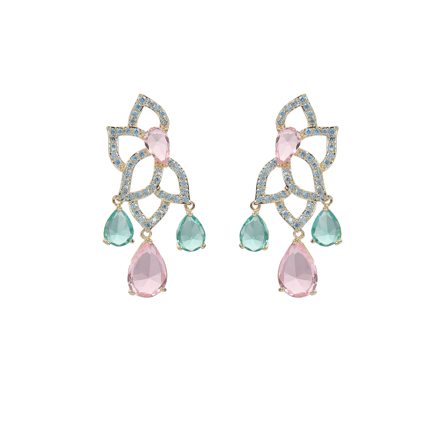 

Popular Cubic Zircon CZ Earrings for Wedding Bride Crystals Earring for Women Girl Birthday Party Jewelry CE11366