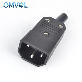 

1PC 10A 250V Black IEC C14 Male Plug Rewirable Power Connector 3 pin ac Socket
