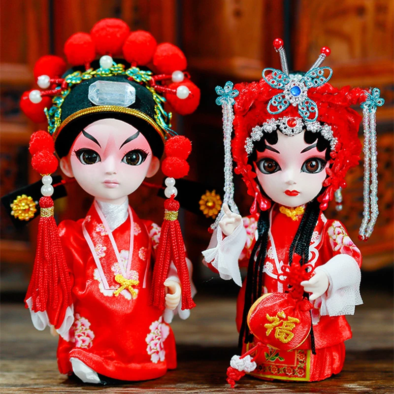 人間の中国風京劇顔メイクオペラ人形おもちゃ古代花婿と花嫁の結婚式の装飾工芸品のギフト Dolls Aliexpress