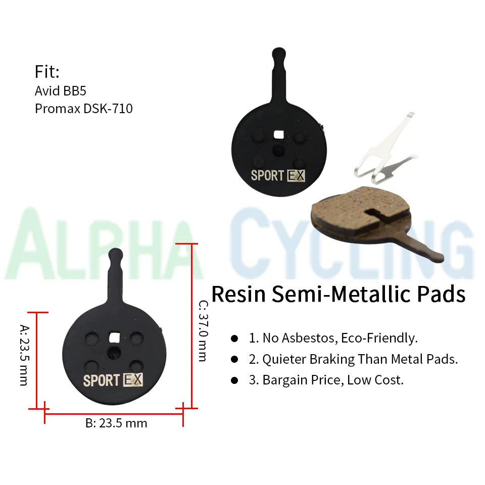 4 Pairs, Bicycle Disc Brake Pads For 