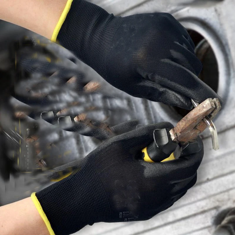 Work Gloves Protective Gloves PU nylon safety coating gloves gardening work protection construction workers protective gloves coating machinery work