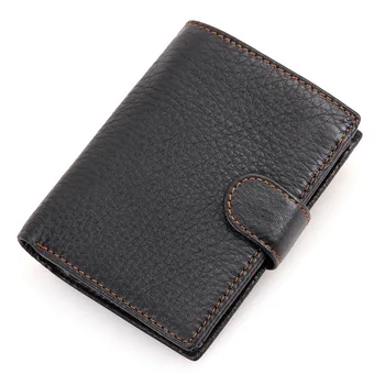 

Luxury Wallet Men Leather Short Hasp Bifold Wallets Mens Purses Vintage Solid Business Multi Credit Card Holders Male carteira