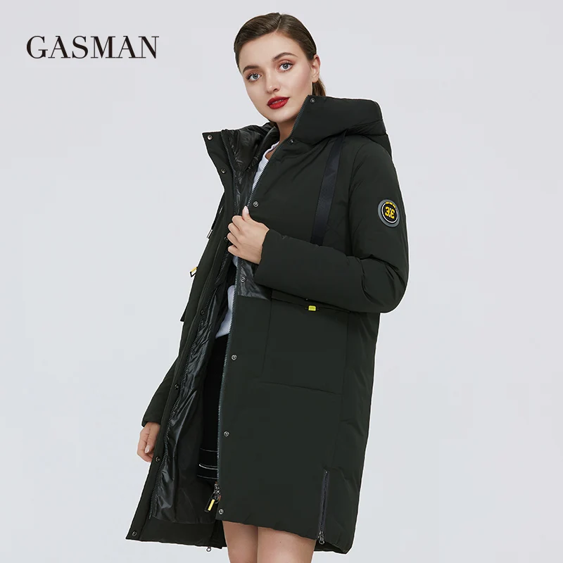 GASMAN 2020 черная пуховая парка в стиле пэчворк зимняя женская куртка для женского