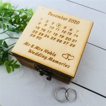

Personalized Engraved Retro Wood Jewelry Holder Box Custom Name Wedding Keepsake Box Unique Party Ring Box Wedding Gifts Supply