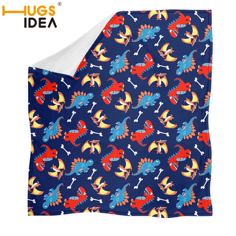HUGSIDEA 3D Dinosuar, теплое одеяло с принтом диких животных, зимнее/весеннее супер мягкое фланелевое одеяло, одеяло для кровати - Цвет: Z4924