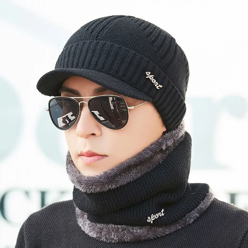 Новые зимние шапочки Skullies для мужчин женский шерстяной шарф маски Stepwear вязаная шапка для взрослых