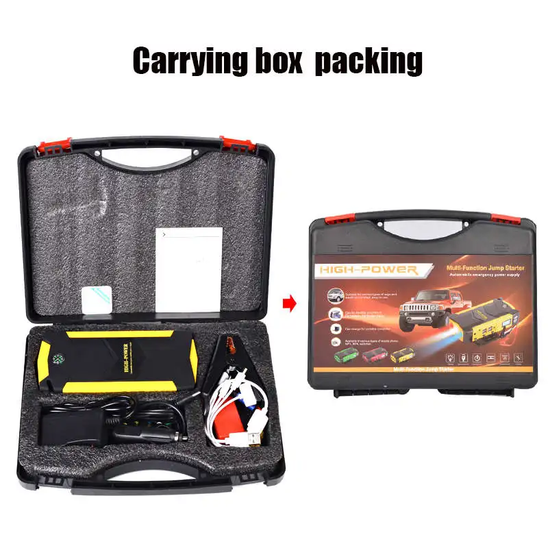 Carrying Box UK Plug WINTUWAY многофункциональный автомобильный стартер 1000A пиковая банка мощности автомобильное зарядное устройство автомобильный усилитель Банк мощности пусковой B-JX19-2 - Цвет: Carrying Box UK Plug