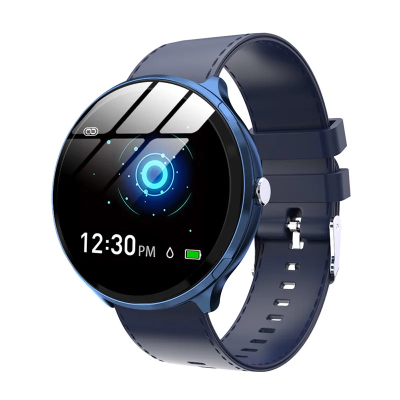 Blue Color V12 Bluetooth сообщения напоминают Смарт часы женские умные часы IP67 Водонепроницаемый Здоровье Спорт сердечного ритма для мужчин Smartwatch для IOS Android - Цвет: Blue Color