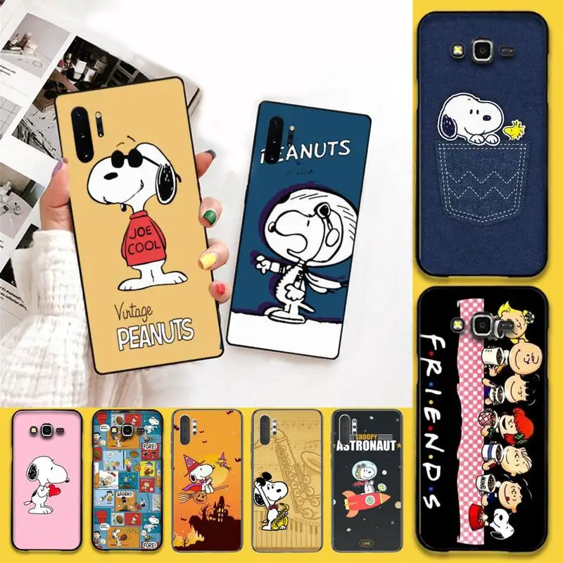 

HPCHCJHM Cartoon Peanuts Charlie Brown beagle dog Candy Phone Case For Samsung Galaxy J7 J8 J6 Plus 2018 Prime Note 7 8 9 10 pro